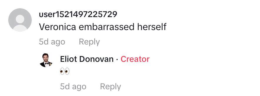 eliot comment veronica tiktok